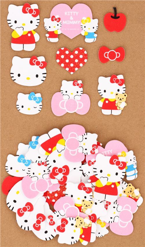 hello kitty apple sponge sticker sack flake stickers