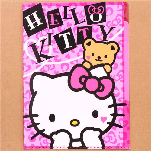 Hello Kitty bear leopard print 5-pocket A4 file folder - modeS4u