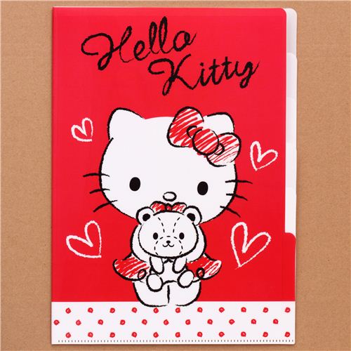Carpeta A4 5 apartados gata Hello Kitty corazón dibujo ...