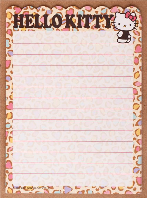 hello kitty leopard pattern mini letter set from japan letter sets