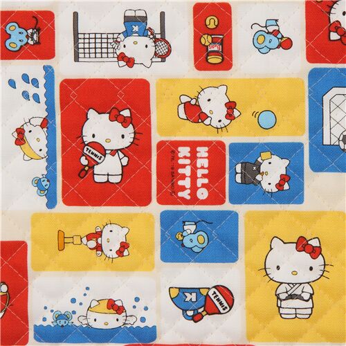 Hello Kitty sports theme quilting fabric with batting Fabric