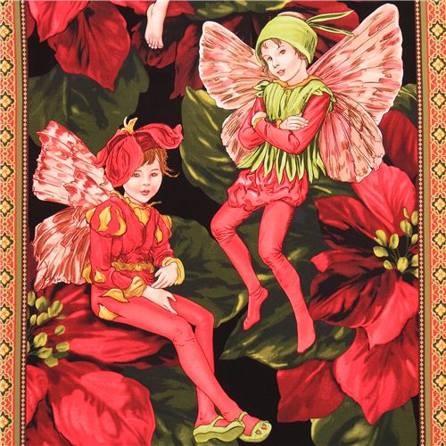 Holiday Fairies Panel fairy tale fabric Michael Miller 1