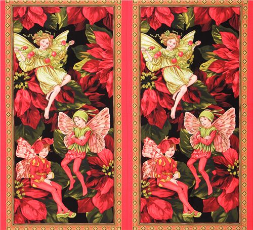 Holiday Fairies Panel fairy tale fabric Michael Miller 3