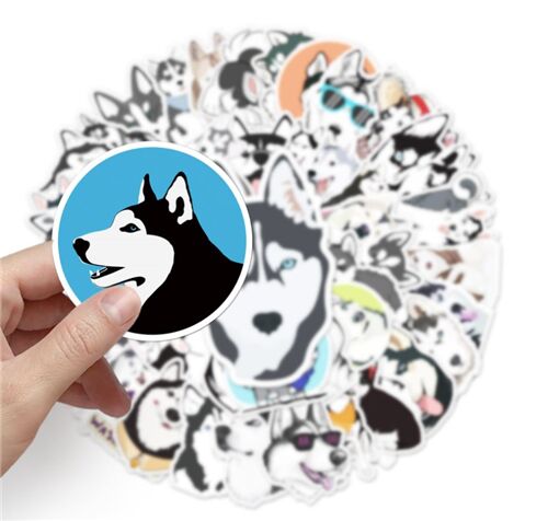 Huskies 50 unique designs siberian dogs puppy diecut sticker pack 2
