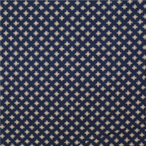 Indigo blue cotton fabric with hash sign igeta traditional motif from ...