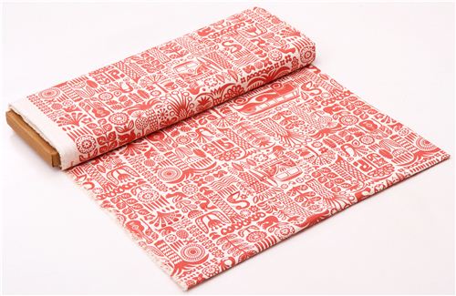 Ipanema coral palm tree bus surfing organic fabric by birch 3