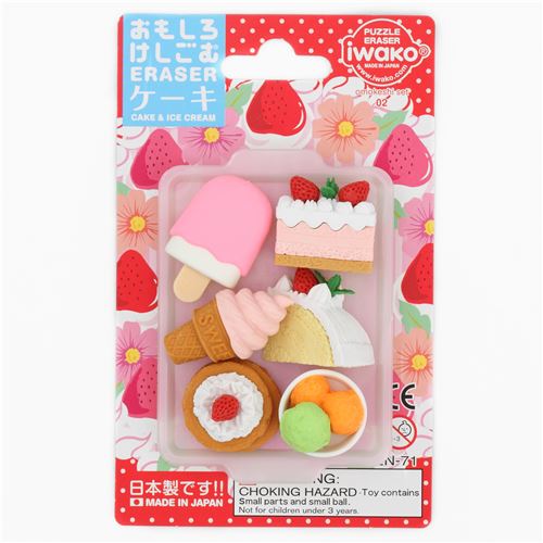 Iwako erasers Dessert 6 pieces set Dessert Eraser Eraser