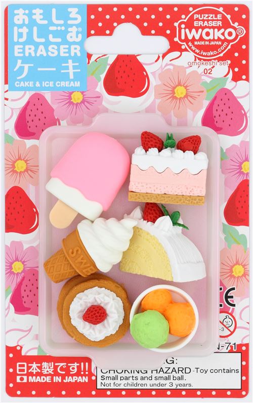 Iwako erasers Dessert 6 pieces set Dessert Eraser Eraser