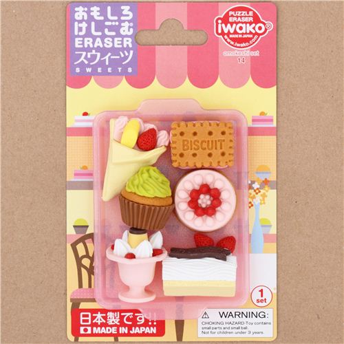 Iwako erasers cake ice cream 6 pieces set Dessert Eraser Eraser