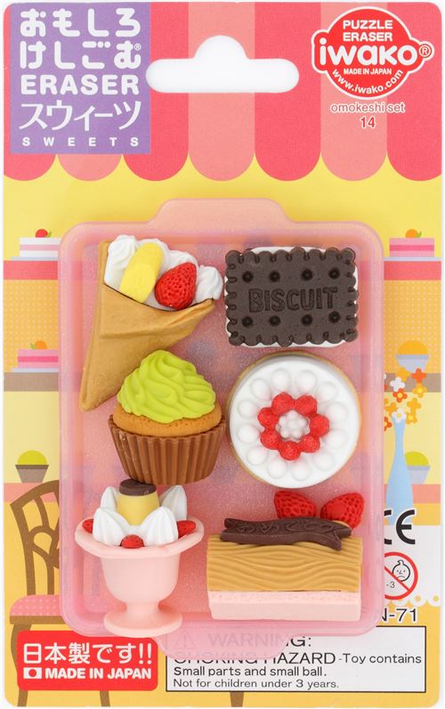 Iwako erasers cake ice cream 6 pieces set modeS4u