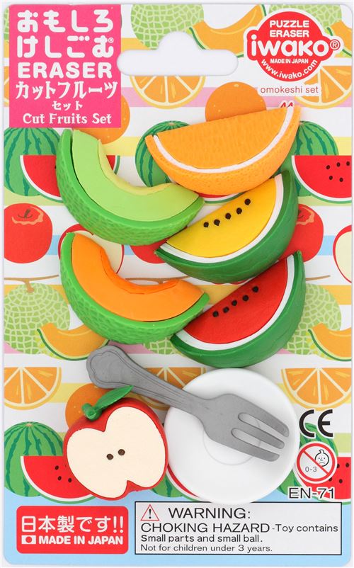 Iwako erasers cut fruit set 8 pieces from Japan modeS4u