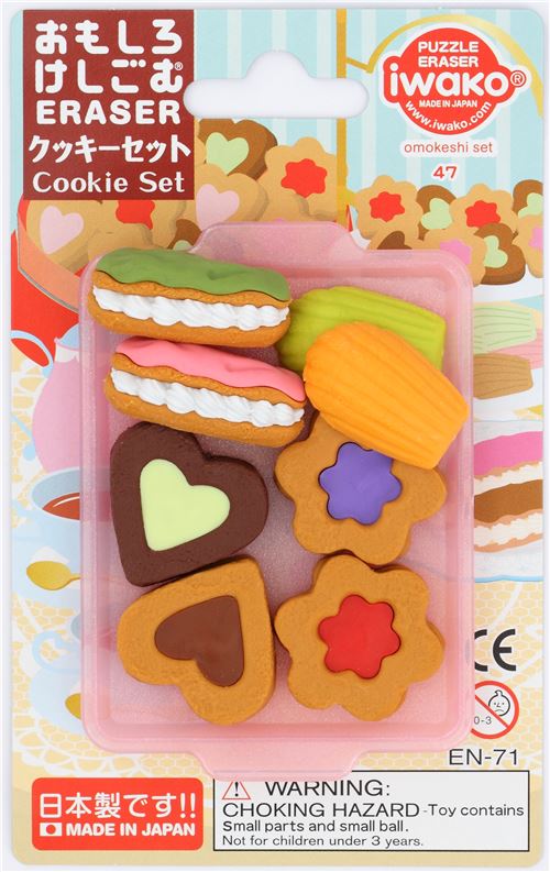 Iwako erasers eclair cookie biscuit set 8 pieces from Japan Dessert