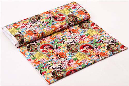 Japanese Anime Asia girls Geisha fabric Manga fabric 3