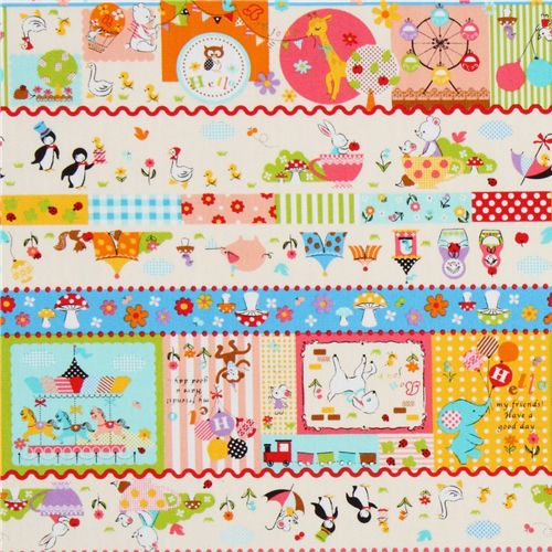 Japanese Cosmo fabric cute circus animals 2