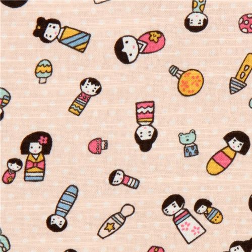 Japanese Cosmo fabric iroha Japanese doll light pink 1
