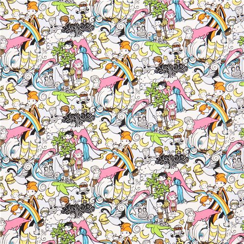 Japanese Hawaii boy anime fabric lavender from the USA 2