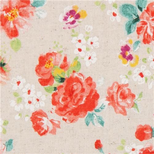 Japanese canvas fabric with flower modeS4u