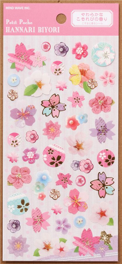 Japanese cherry blossom paper sticker - Flower Stickers - Sticker ...