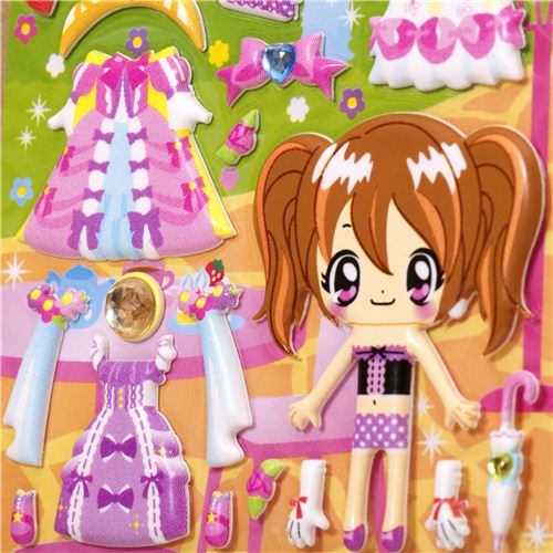 Japanese dress up doll puffy sponge stickers princess - modeS4u