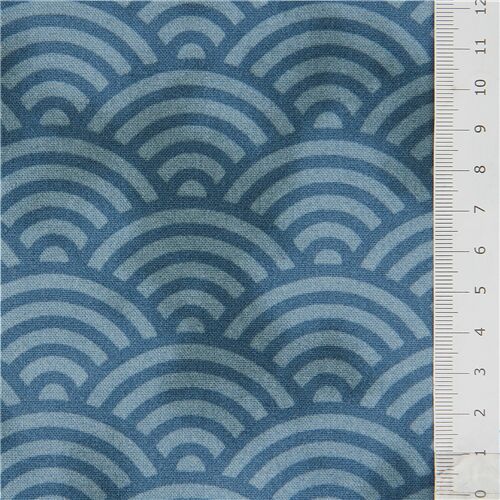 Japanese scallop pattern ornament fabric in blue modeS4u