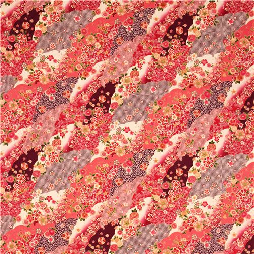 Japanese structured cherry blossom flower fabric Cosmo 3