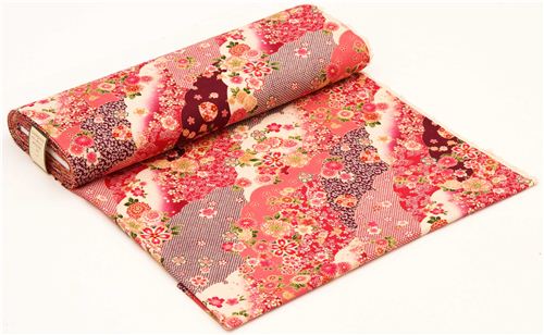 Japanese structured cherry blossom flower fabric Cosmo 4