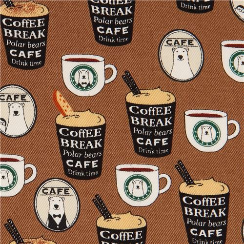 Japanese twill fabric with coffee design Fabric