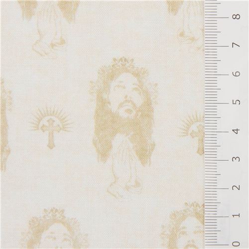 Jesus Christ fabric by Quilting Treasures in beige modeS4u
