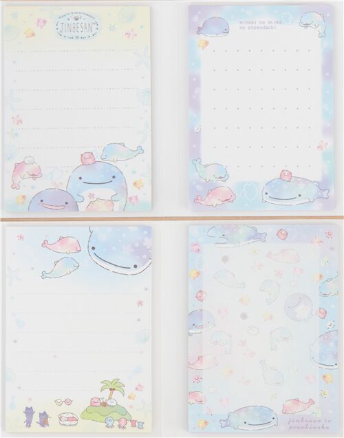 Mini libro plegable con blocs de notas y gomas de Jinbesan y sus amigos de San-X 4