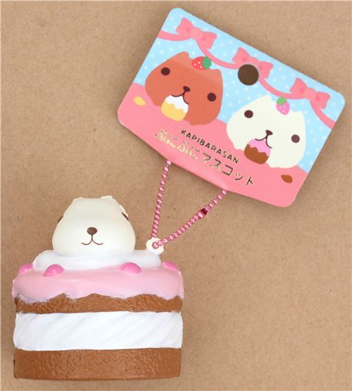 Kapibarasan brown white cake squishy charm 5