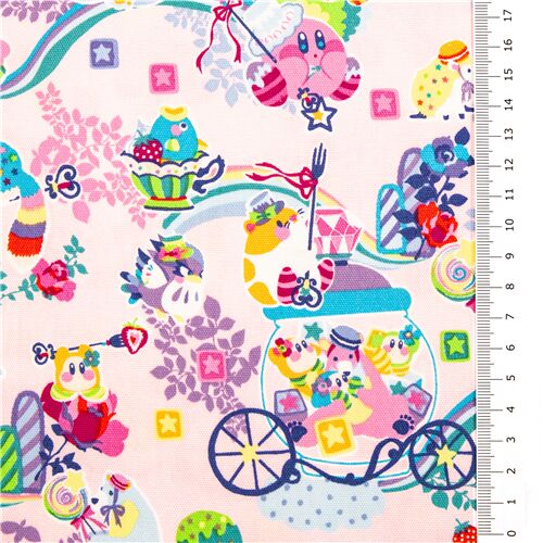 Kirby of the Stars pink oxford fabric florals fruit candy