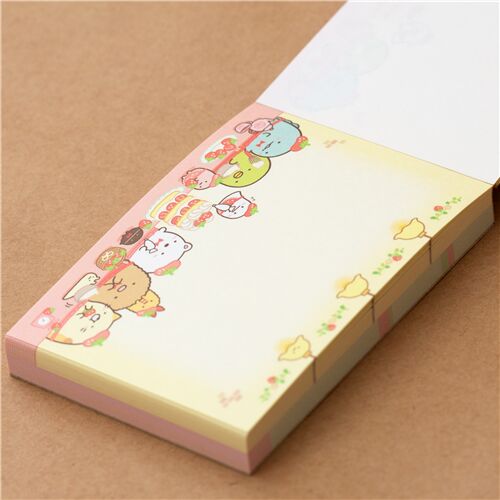 Kissa Sumikko mini memo pad with strawberries by San-X - modeS4u