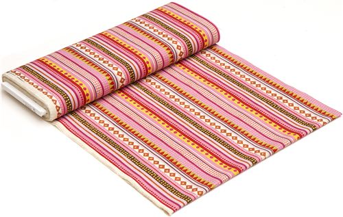 Kokka canvas fabric pale rosa stripes dots Nancy Wolff 3