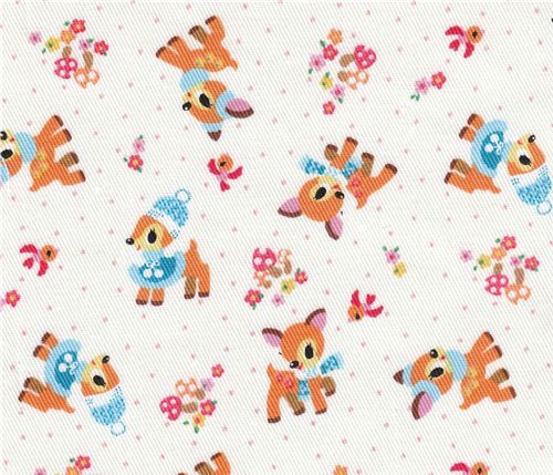 Kokka fabric deer bambi fawn Kokka Stoff Rehkitz Winter