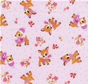 cute Bambi Kokka Fabric from Japan pink LIMITED Tessuto
