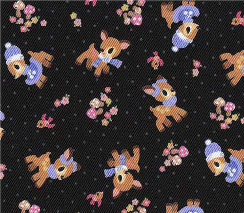 Kokka fabric deer bambi fawn Kokka Stoff Rehkitz Winter