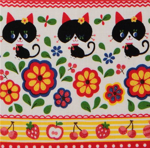 Kokka fabric black kitty Kokka fabric black kitty Kokka Stoff schwarze Katze