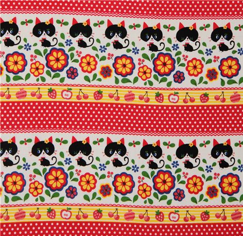 Kokka fabric black kitty Kokka fabric black kitty Kokka Stoff schwarze Katze