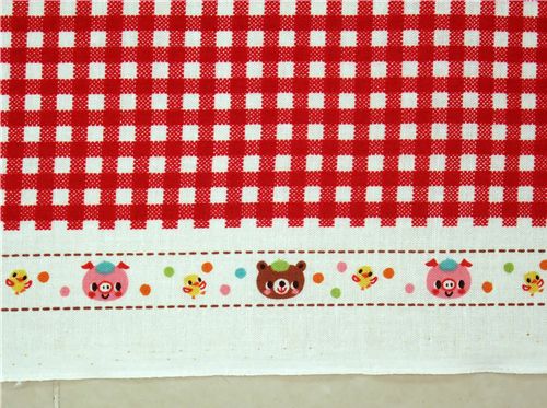 Kokka fabric animals checker Kokka fabric animals checker Kokka Stoff Tiere kariert Reh deer bunny Hase