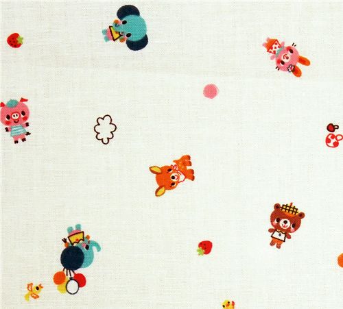 Kokka fabric animals checker Kokka fabric animals checker Kokka Stoff Tiere kariert Reh deer bunny Hase