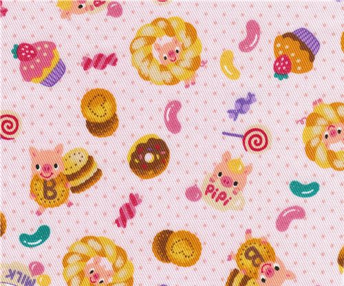 Kokka fabric candy sweets donuts Kokka Stoff Sssigkeiten Kuchen cupcake
