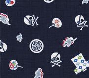 Japanese Tradition Skulls Kokka Fabric Japan half yard Fabric