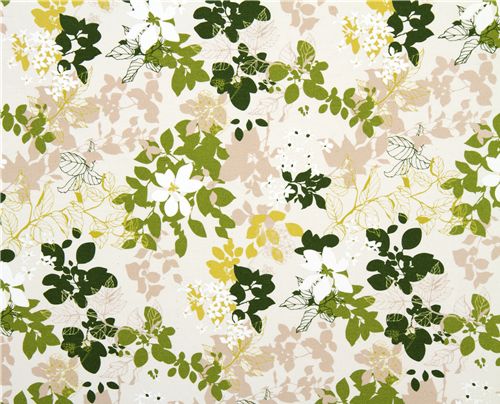 Kokka fabric green leaves Kokka fabric green leaves Kokka Stoff grüne Blätter