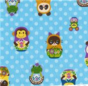 Matroschka Tiere blauer Kokka Stoff Japan kawaii 0,5m Stoff