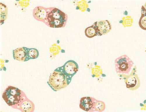 Kokka fabric matryoshka Kokka fabric matryoshka Kokka Stoff Matroschka russian doll russische Puppe