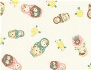 Matryoshka Jersey Kokka Fabric from Japan kawaii half yard Fabric