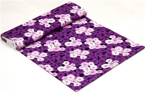 Kokka fabric with purple cherry blossoms flower Japan 3