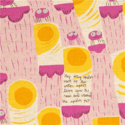 Kokka fabric with rain cloud sun by Heather Ross 1