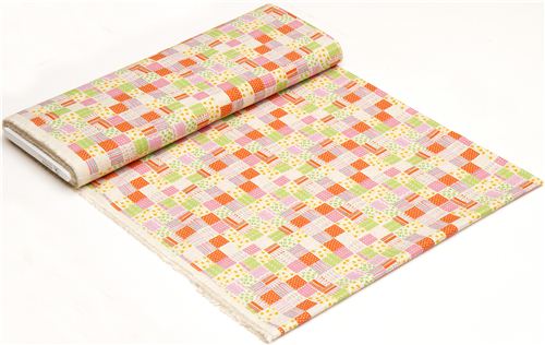 Kokka fabric with squares flowers dots by Heather Ross 3