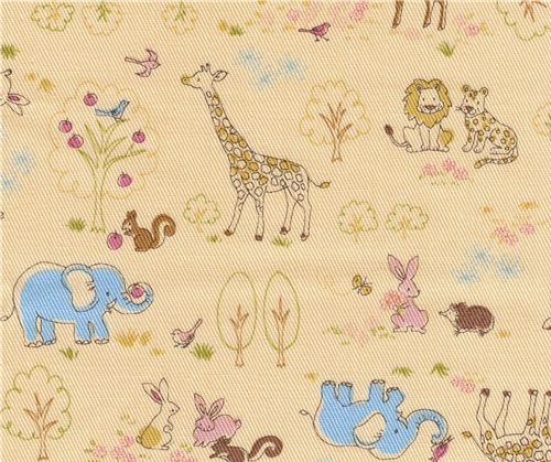 Zoo Animals Kokka Fabric Japan kawaii half yard Fabric by Kokka - modes4u